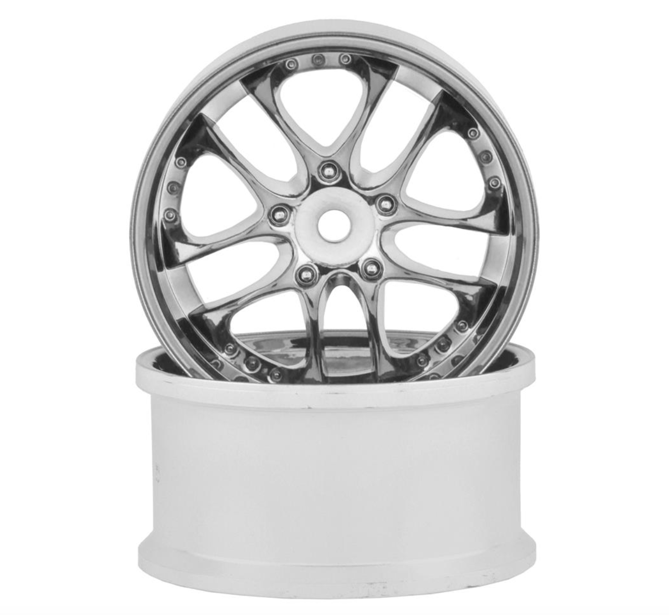Topline SSR Agle Minerva 5-Split Spoke Drift Wheels (Matte Chrome) (2) (6mm Offset) w/12mm Hex