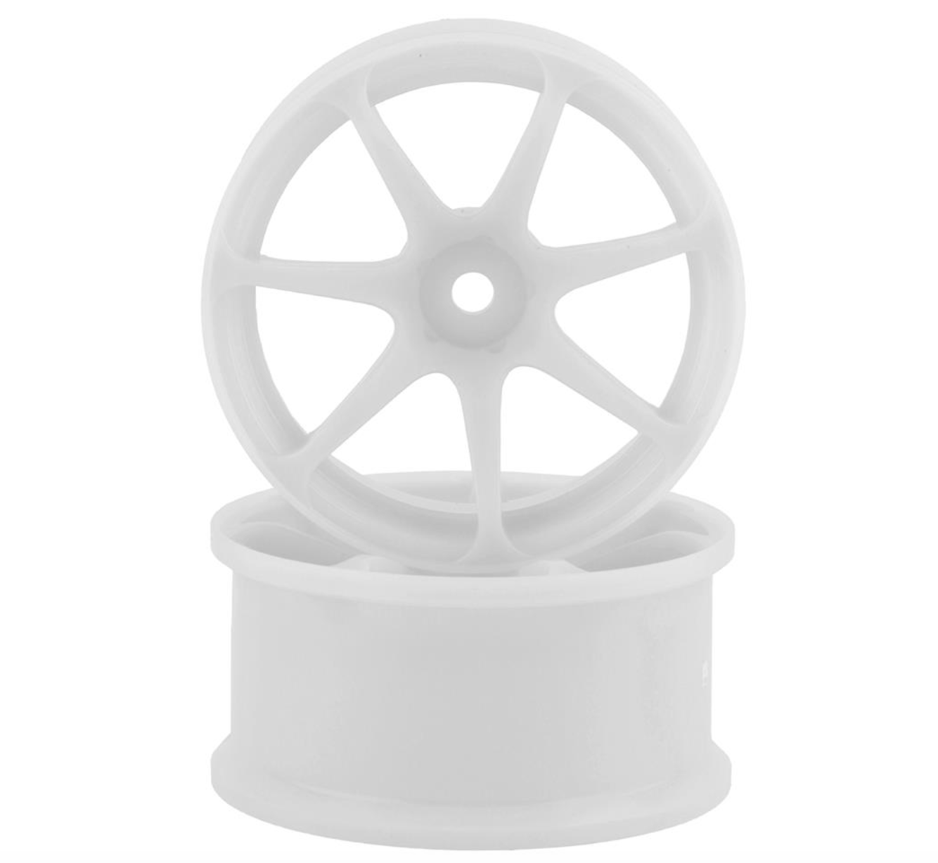 Integra AVS Model T7 Super High Traction Drift Wheels (White) (2) (6mm Offset) w/12mm Hex