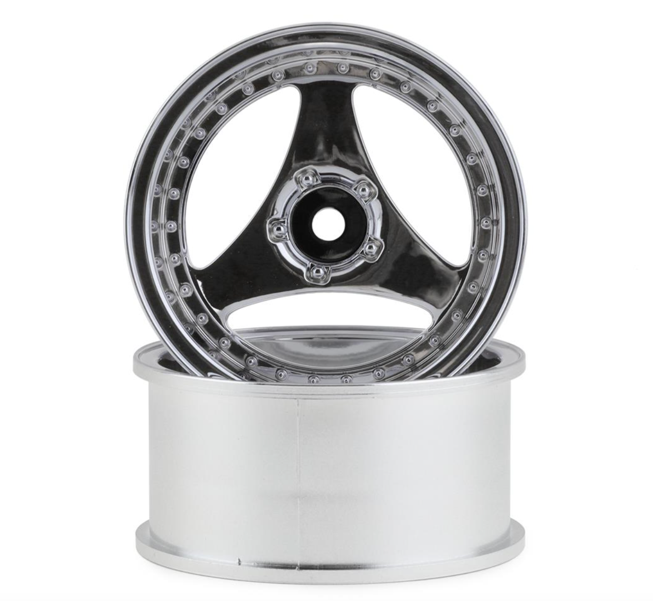 Mikuni Yokohama Advan Oni Kai Drift Wheels (Matte Silver) (2) (7mm Offset) w/12mm Hex