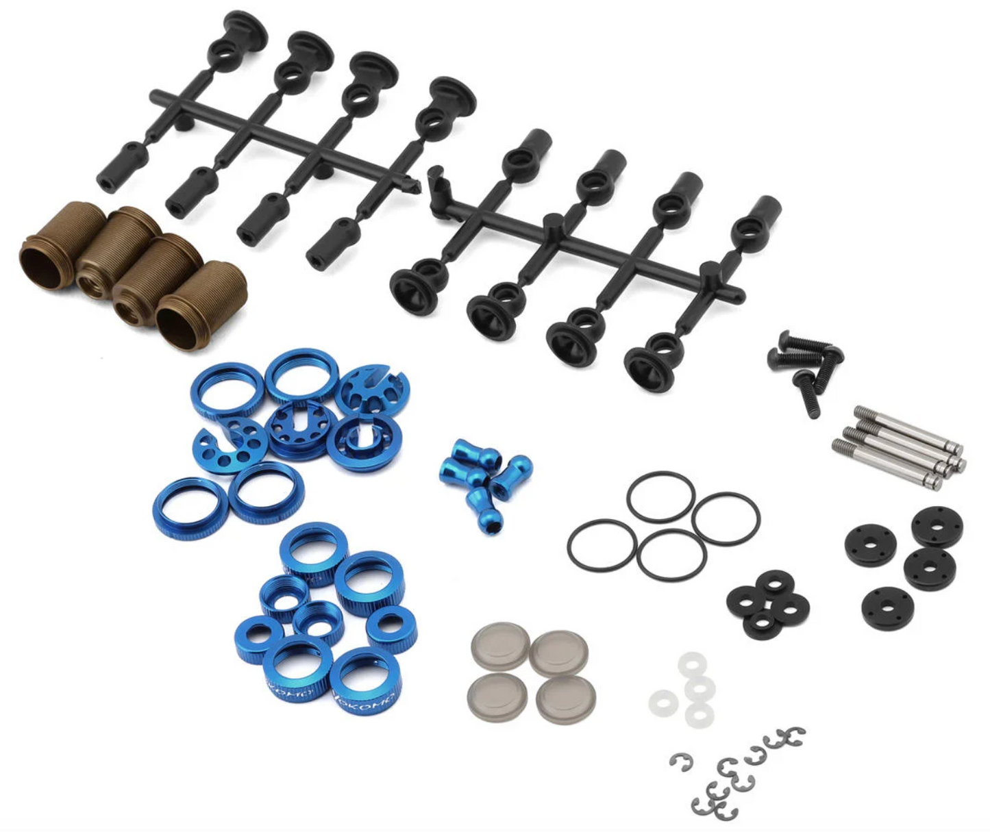 Yokomo Aluminum SLF Big Bore Kashima Coated Drift Shocks Set (Blue)