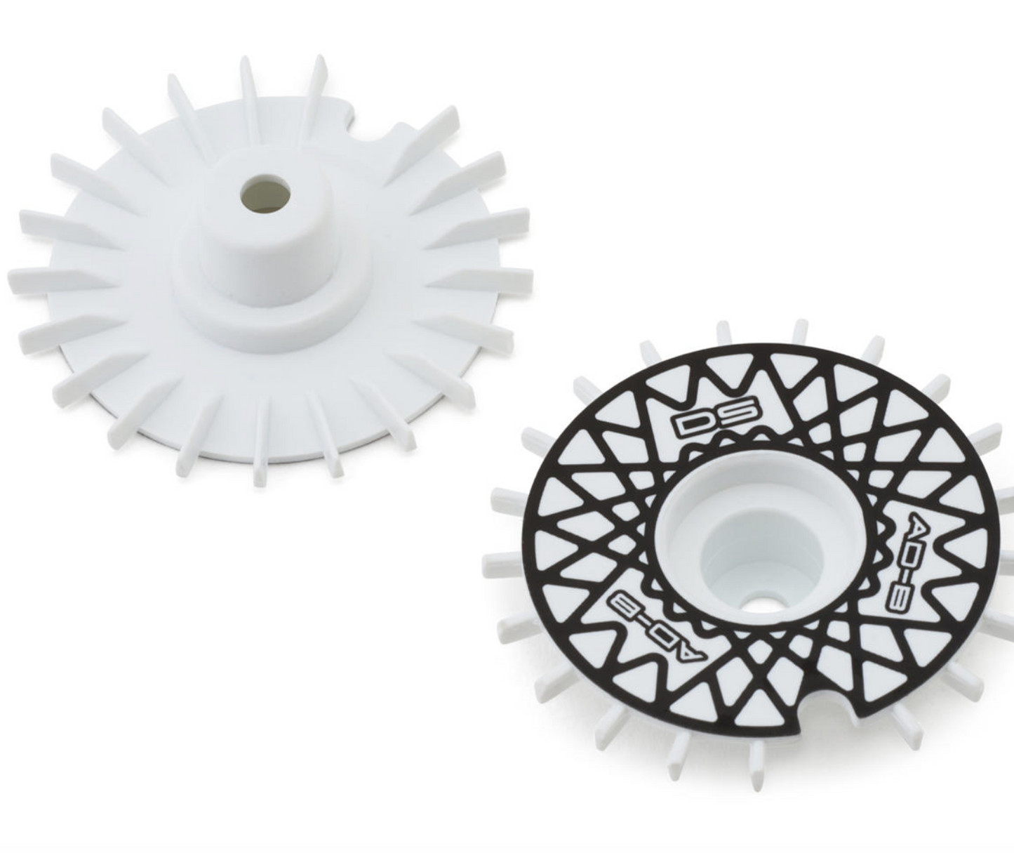 DS Racing Flat Aero Drift Wheel Covers (White/Black Mesh) (2) (Drift Element Wheels)