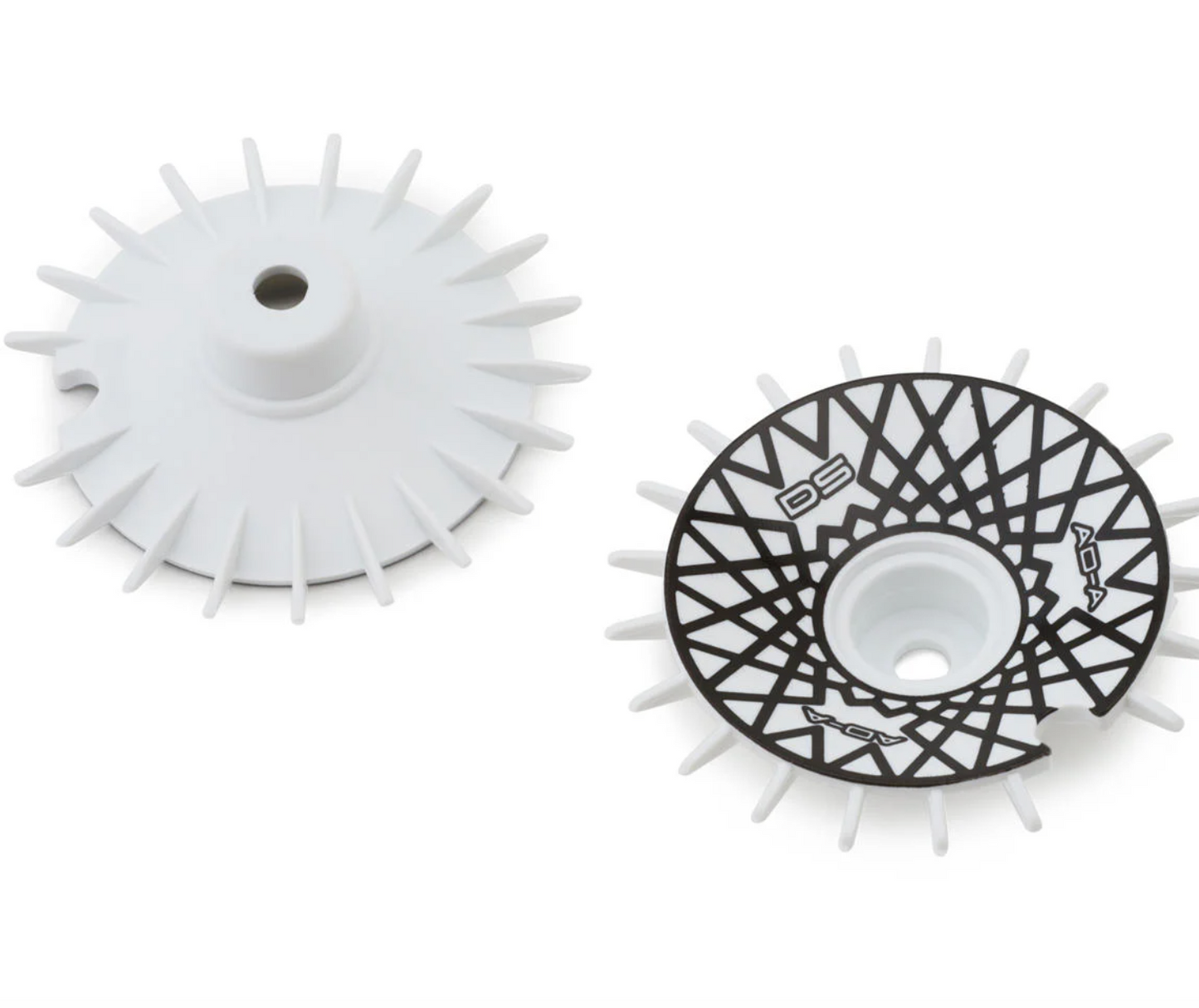 DS Racing Sloped Aero Drift Wheel Covers (White/Black Mesh) (2) (Drift Element Wheels)