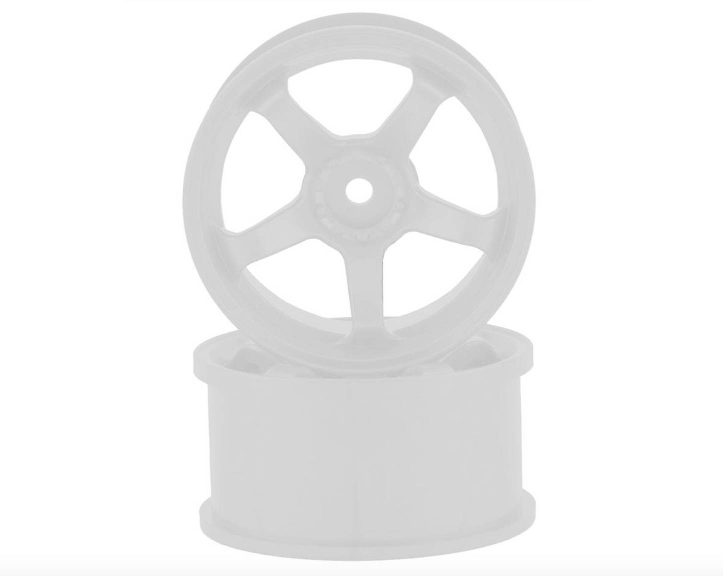 Topline M5 Spoke Drift Wheels (White) (2) (8mm Offset) w/12mm Hex