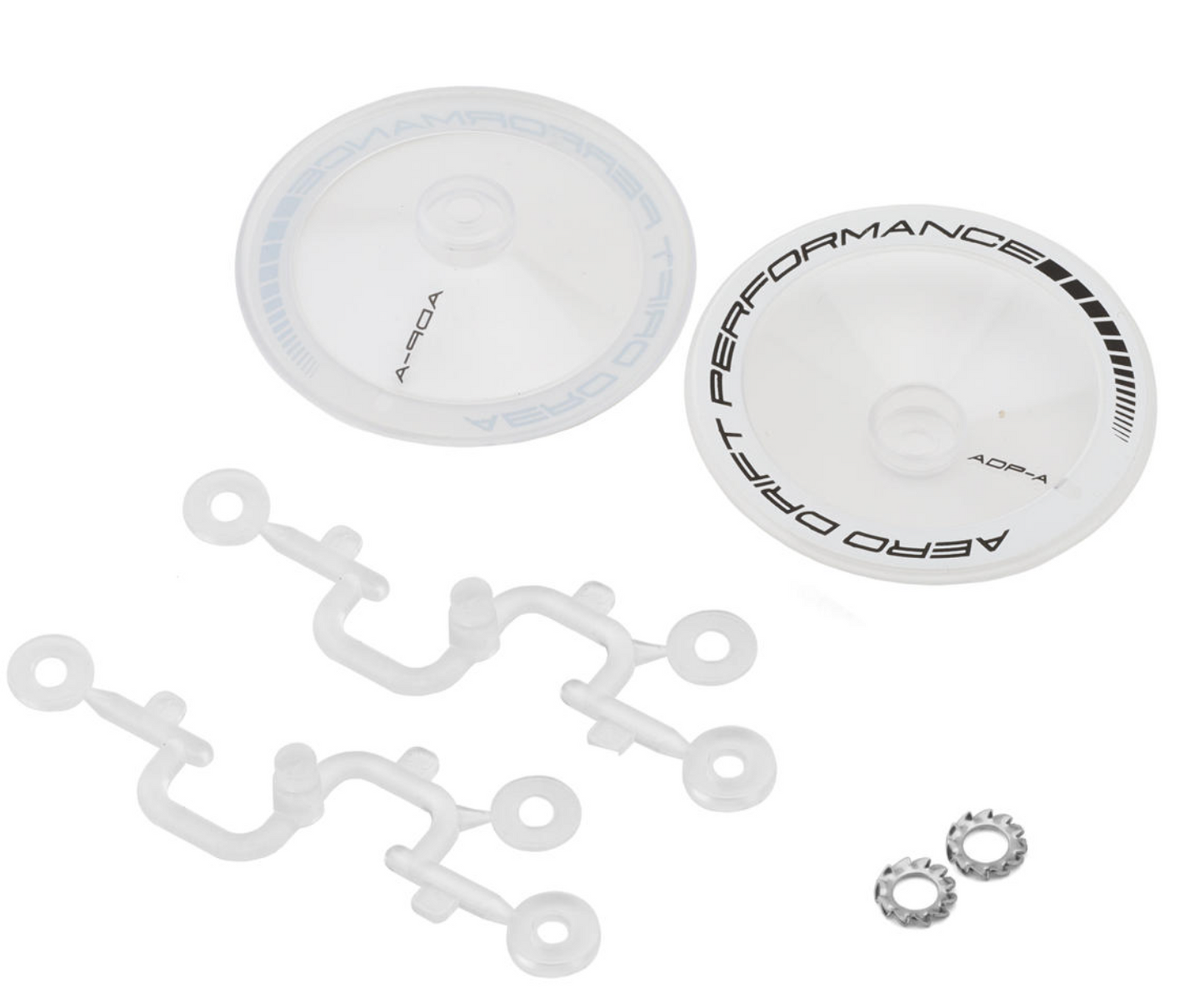 DS Racing Sloped Aero Drift Wheel Covers (Clear/White) (2) (Drift Element Wheels)