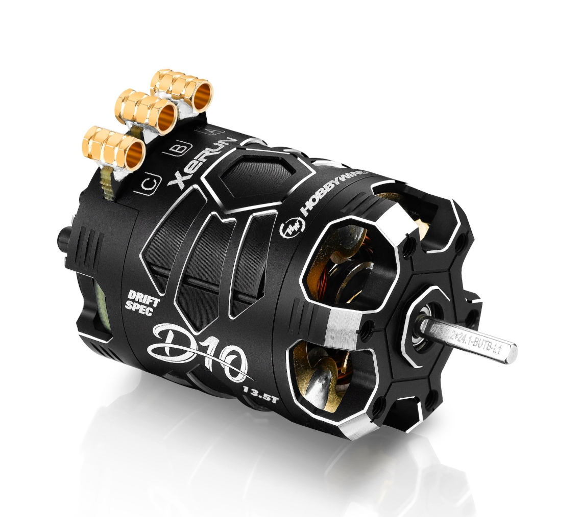 Xerun D10 Brushless Drift Motor -13.5T, 2900kv, Stealth Edition (Black)