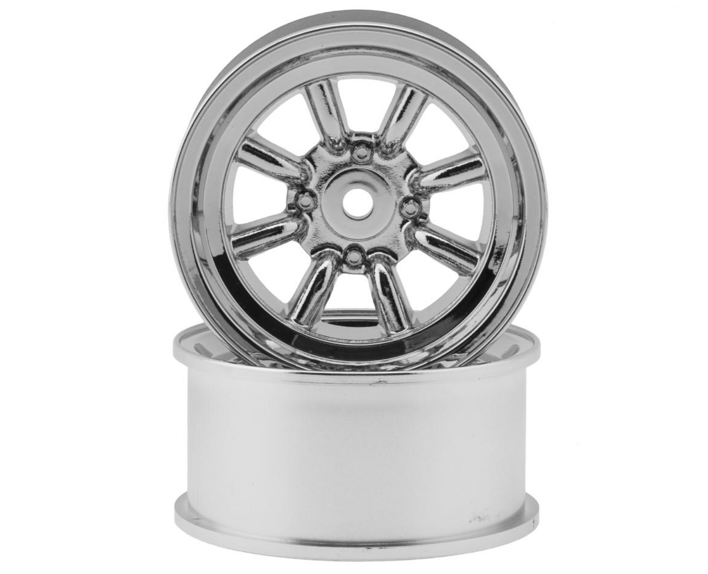 Topline RS Watanabe 1/10 Drift Wheels (Chrome) (2) (5mm Offset)