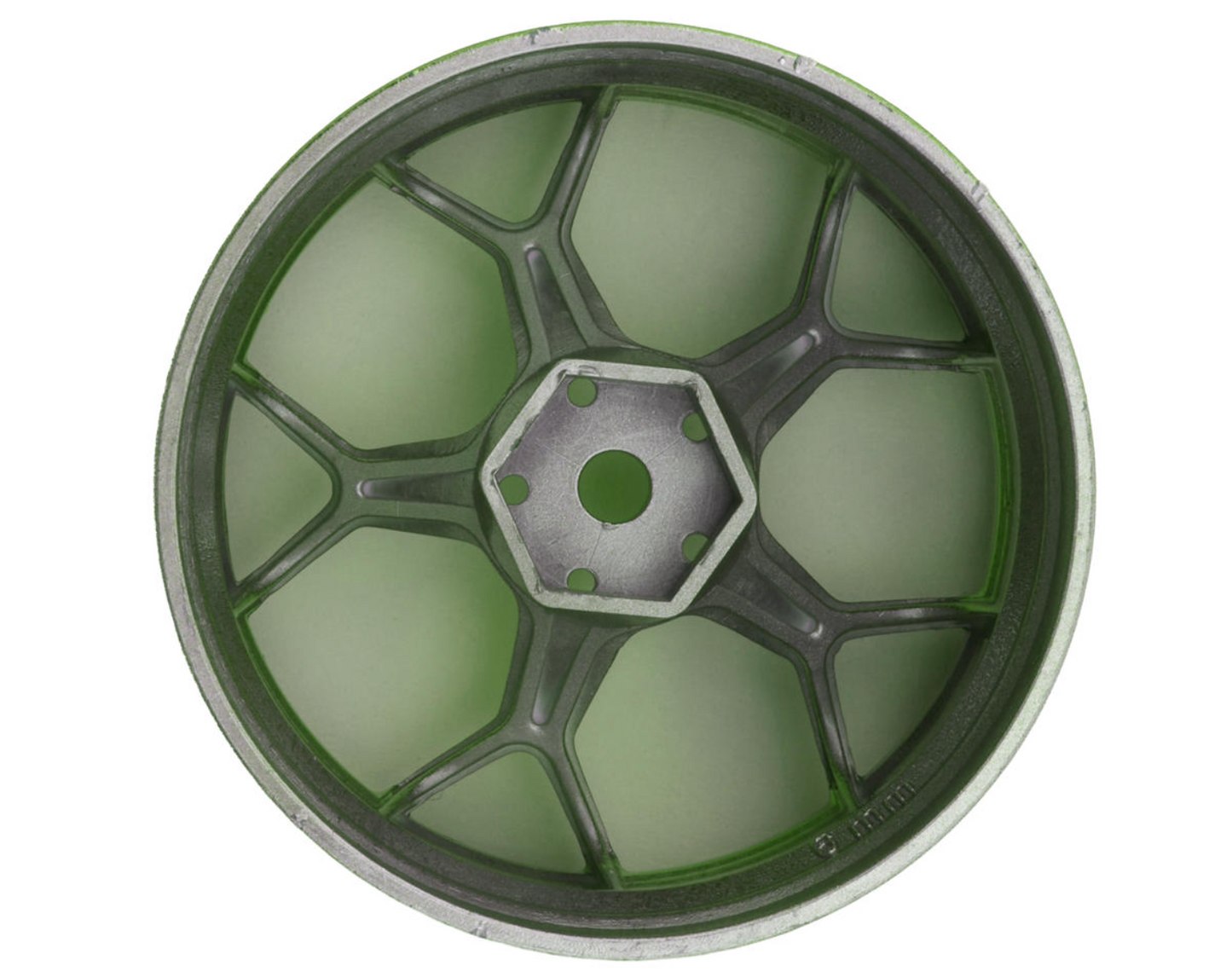 DS Racing Feathery Split Spoke Drift Wheels (Green Hi Gloss) (2) (6mm Offset) w/12mm Hex
