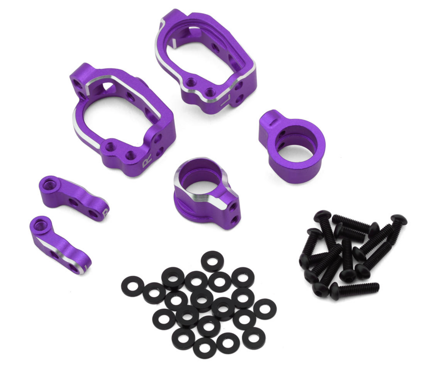 Yokomo RD/SD/MD Aluminum Adjustable Front Steering Block Set (Purple)