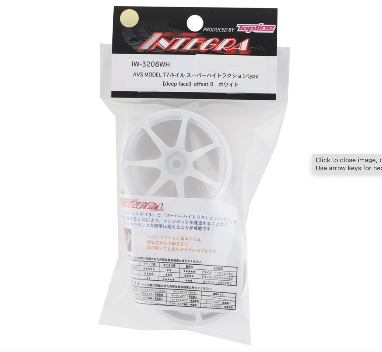 Integra AVS Model T7 Super High Traction Drift Wheels (White) (2) (8mm Offset) w/12mm Hex