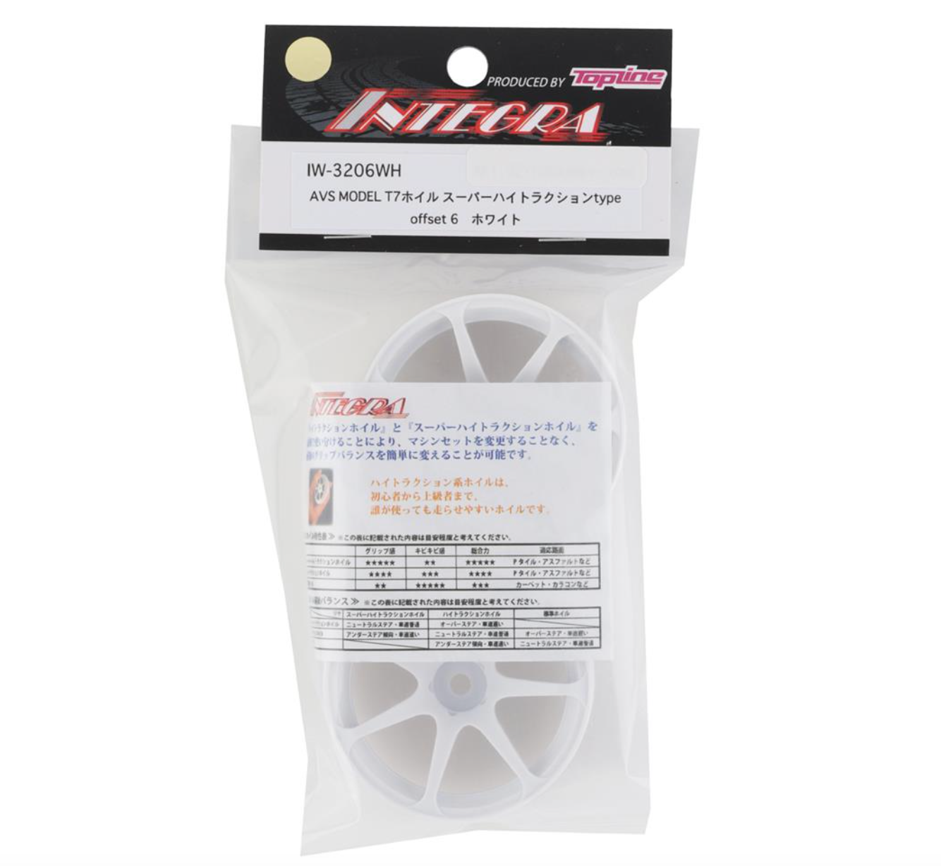 Integra AVS Model T7 Super High Traction Drift Wheels (White) (2) (6mm Offset) w/12mm Hex