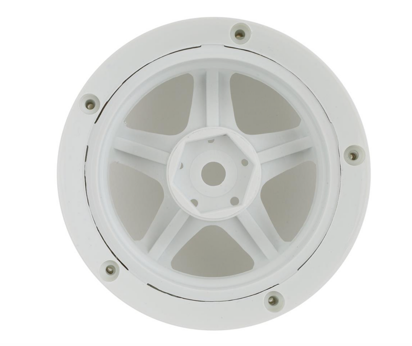 DS Racing Drift Element 5 Spoke Drift Wheels (Triple White w/Black Rivets) (2) (Adjustable Offset) w/12mm Hex