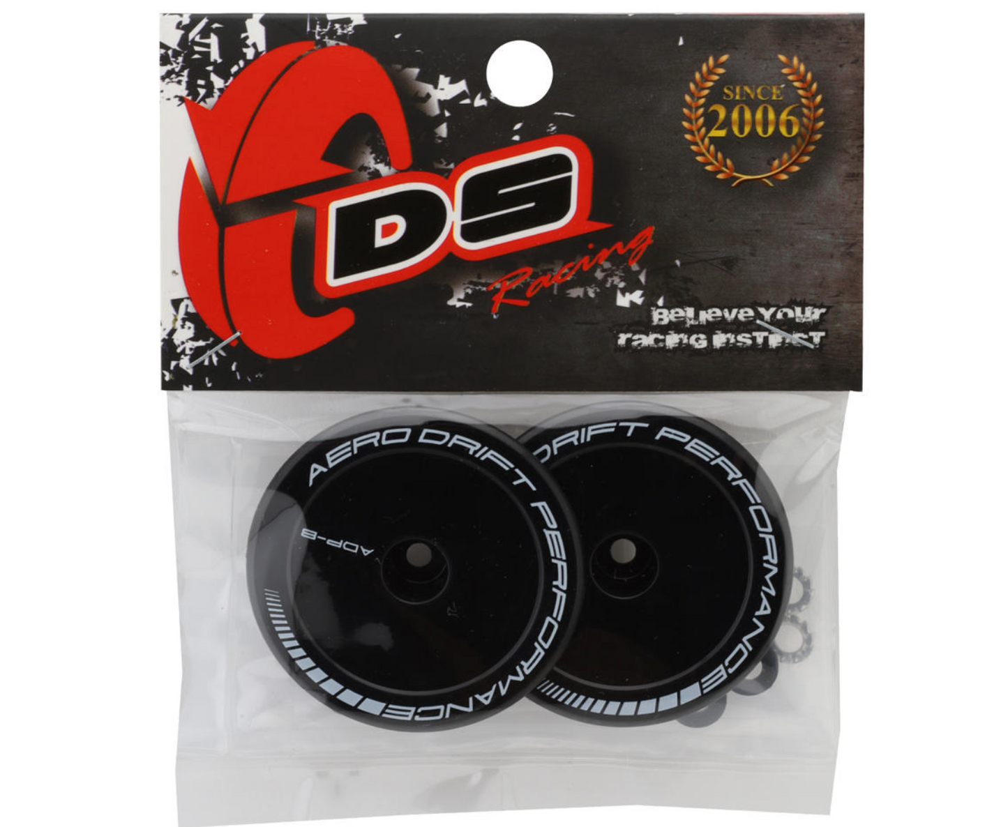 DS Racing Flat Aero Drift Wheel Covers (Black) (2) (Drift Element Wheels)