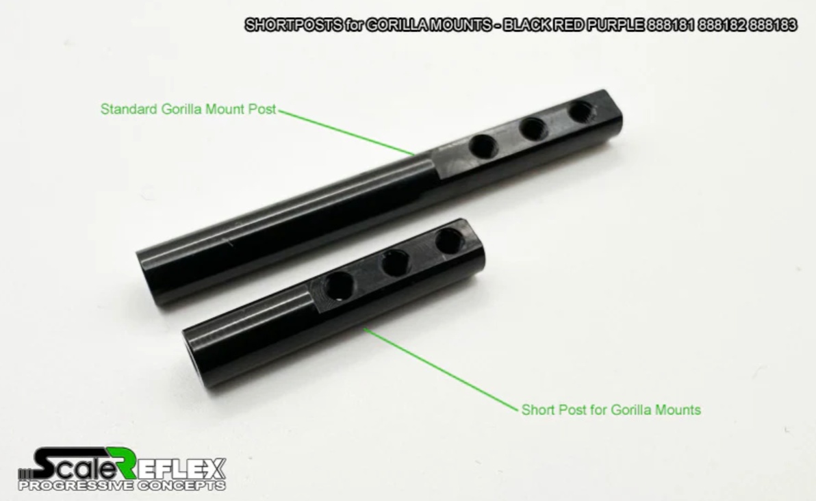 SHORT POSTS for GORILLA MOUNTS (2-Pack)-Black