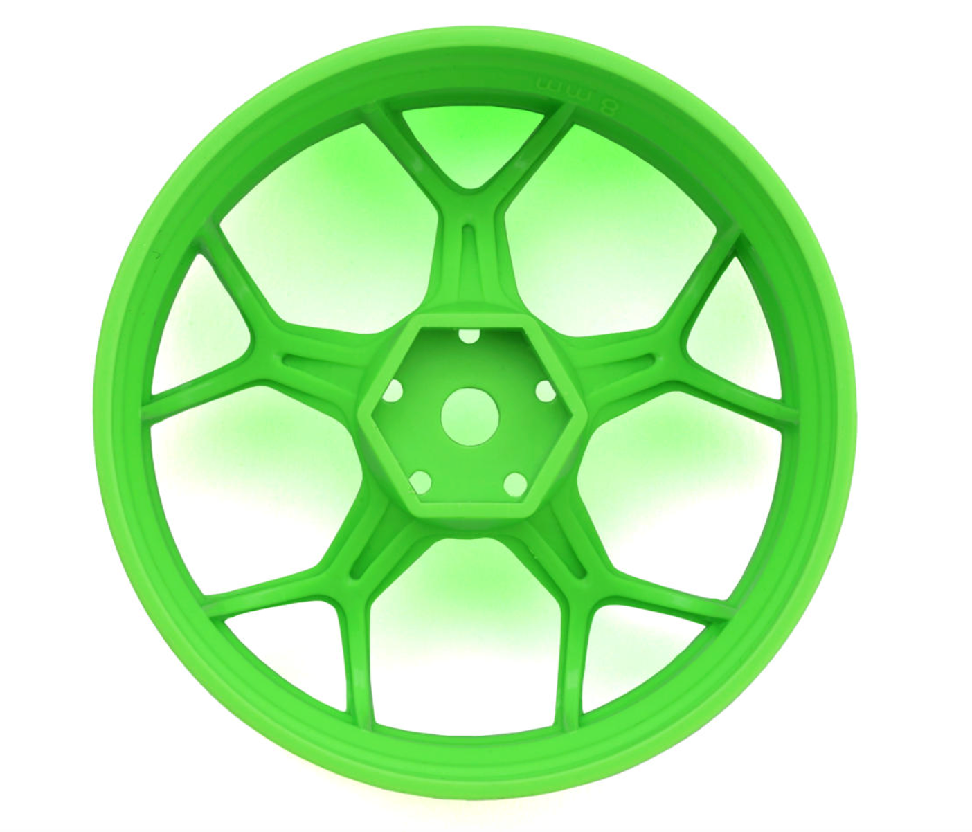 DS Racing Feathery Split Spoke Drift Wheels (Flu Green) (2) (8mm Offset) w/12mm Hex