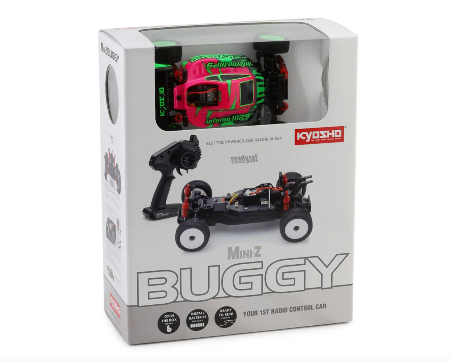 Kyosho MB-010 Mini-Z Inferno MP9 Electric 4WD Micro Buggy Readyset (Pink/Green) w/2.4GHz Radio