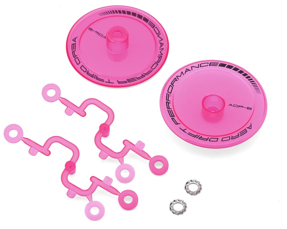 DS Racing Flat Aero Drift Wheel Covers (Flu Pink) (2) (Drift Element Wheels)