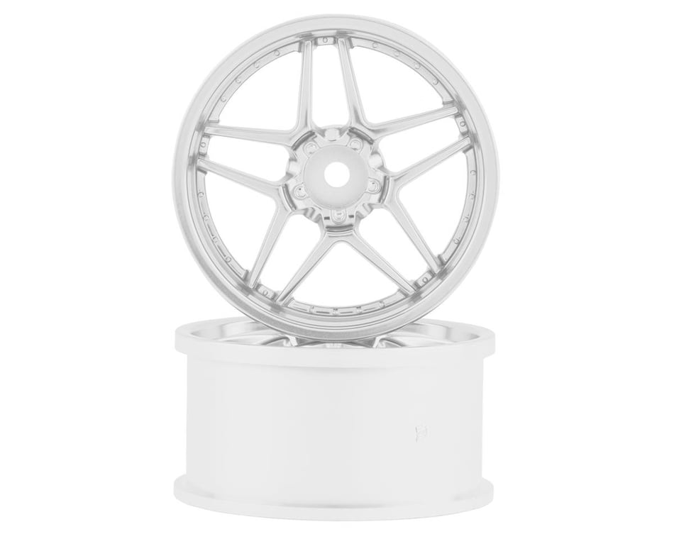 Topline Blitz BRW03 5-Split Spoke Drift Wheels (Matte Silver) (2) (8mm Offset) w/12mm Hex