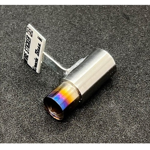 ETO-Works Standard stainless muffler, single, 6mm burnt cannonball tip, 15mm length