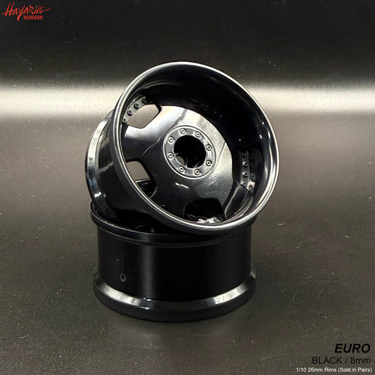 EURO (BIPPU) VIP Dish Style 1-10 Rims 8mm - Black [Hayashi Garage]