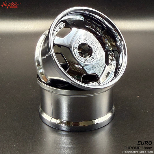 EURO (BIPPU) VIP Dish Style 1-10 Rims 8mm - Chrome [Hayashi Garage]