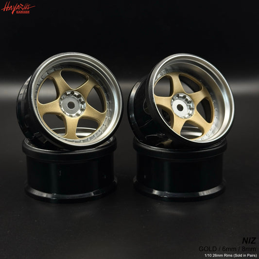NIZ 5-Star Multipiece Style 1-10 Rims (8mm) Gold [Hayashi Garage]
