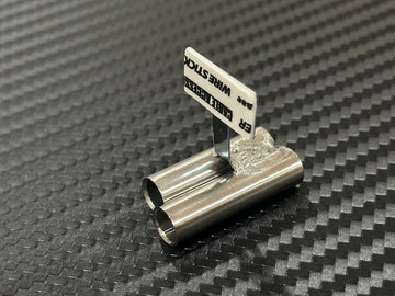 ETO-Works Standard stainless muffler, staggered dual left, 8mm straight tips, 15mm length