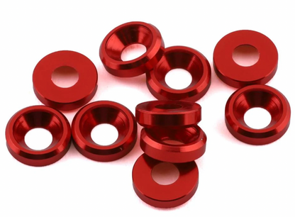 Scale Reflex RED Countersunk Washers Dish M3 (Anodized Aluminum) 10PACK [Scale Reflex] 830035