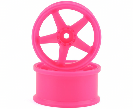 Topline N Model V3 High Traction Drift Wheels (Pink) (2) (5mm Offset) w/12mm Hex