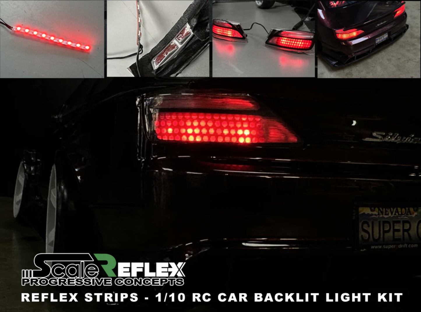 SCALE REFLEX STRIPS - LIGHTS for LEXAN LIGHT BUCKETS (flexible, cuttable, flush mount) ANGEL EYE HALO LED for 1-10 CAR [SCALE REFLEX] 700620