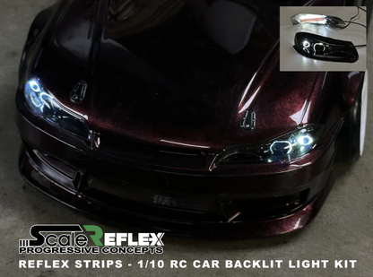 SCALE REFLEX STRIPS - LIGHTS for LEXAN LIGHT BUCKETS (flexible, cuttable, flush mount) ANGEL EYE HALO LED for 1-10 CAR [SCALE REFLEX] 700620