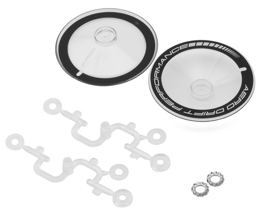 DS Racing Sloped Aero Drift Wheel Covers (Clear/Black) (2) (Drift Element Wheels)