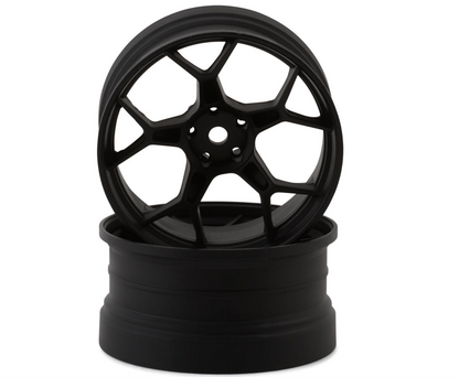 DS Racing Feathery Split Spoke Drift Wheels (Matte Black) (2) (8mm Offset) w/12mm Hex