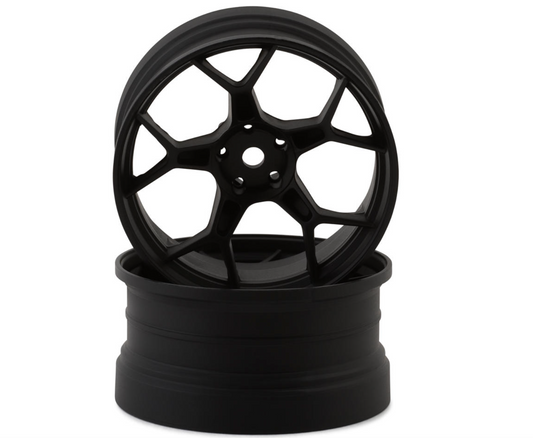 DS Racing Feathery Split Spoke Drift Wheels (Matte Black) (2) (8mm Offset) w/12mm Hex