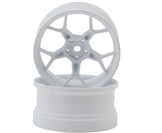 DS Racing Feathery Split Spoke Drift Wheels (White) (2) (Super Soft) (8mm Offset) w/12mm Hex