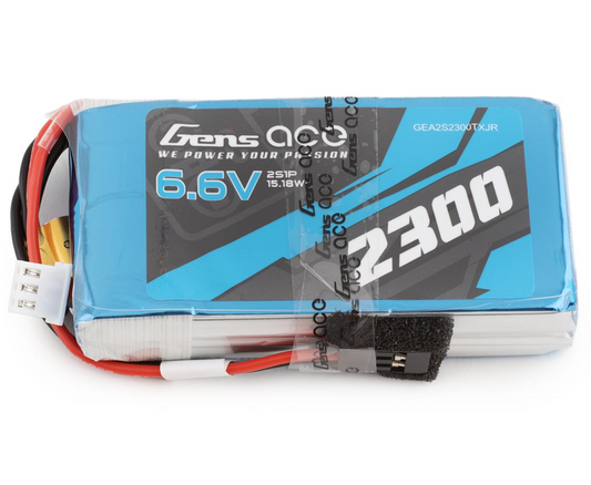 Gens Ace 2S LiFe Transmitter Battery (6.6V/2300mAh) (Futaba/FrSky) w/JR Connector