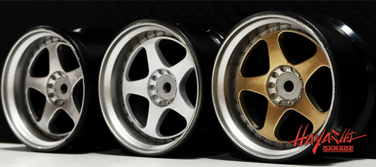 NIZ 5-Star Multipiece Style 1-10 Rims (6mm / 8mm) White Gold Silver [Hayashi Garage]