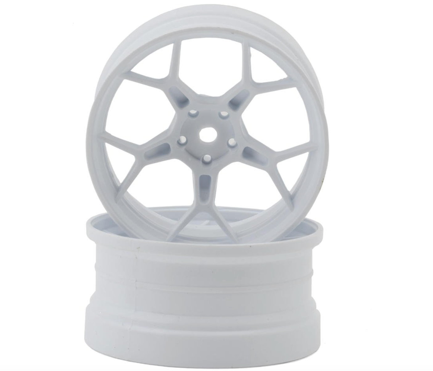 DS Racing Feathery Split Spoke Drift Wheels (White) (2) (Super Soft) (6mm Offset) w/12mm Hex