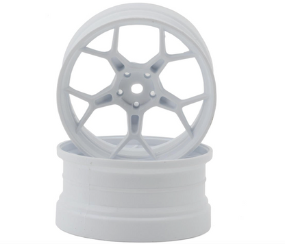 DS Racing Feathery Split Spoke Drift Wheels (White) (2) (Super Soft) (6mm Offset) w/12mm Hex