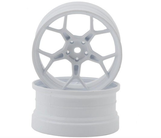 DS Racing Feathery Split Spoke Drift Wheels (White) (2) (Super Soft) (6mm Offset) w/12mm Hex