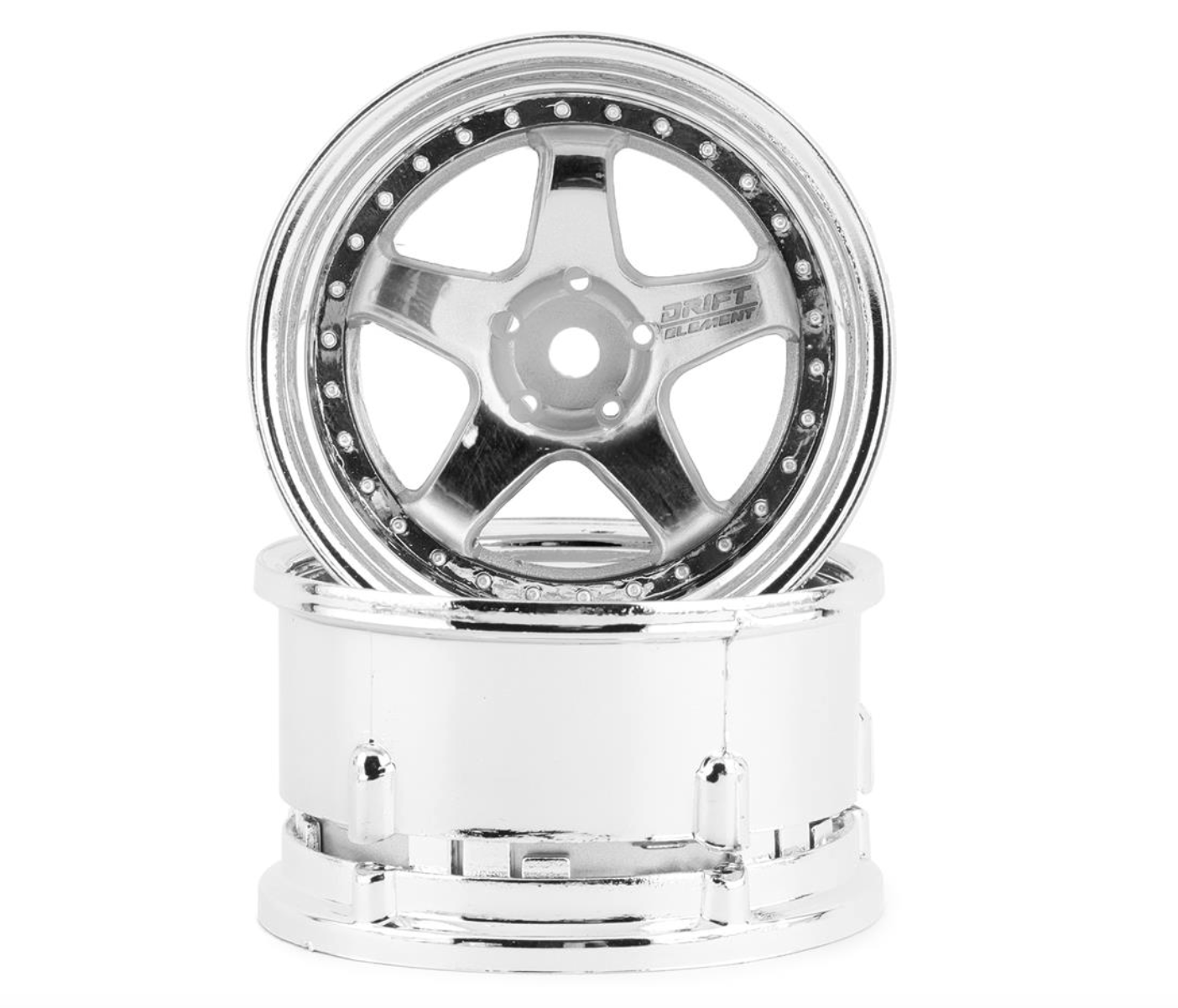 DS Racing Drift Element 5 Spoke Drift Wheels (Triple Chrome) (2) (Adjustable Offset) w/12mm Hex
