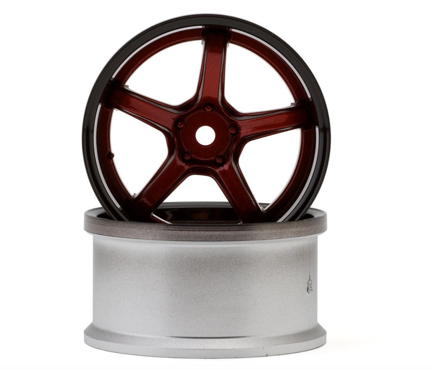 LAB Work Emotion T5R 1/10 2-Piece Concave Drift Wheels (Candy Red/Black) (2) (8mm Offset) w/12mm Hex