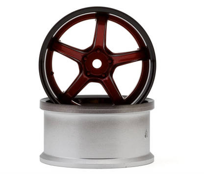 LAB Work Emotion T5R 1/10 2-Piece Concave Drift Wheels (Candy Red/Black) (2) (8mm Offset) w/12mm Hex