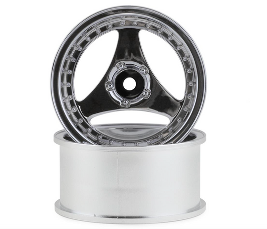 Mikuni Yokohama Advan Oni Kai Drift Wheels (Matte Silver) (2) (5mm Offset) w/12mm Hex