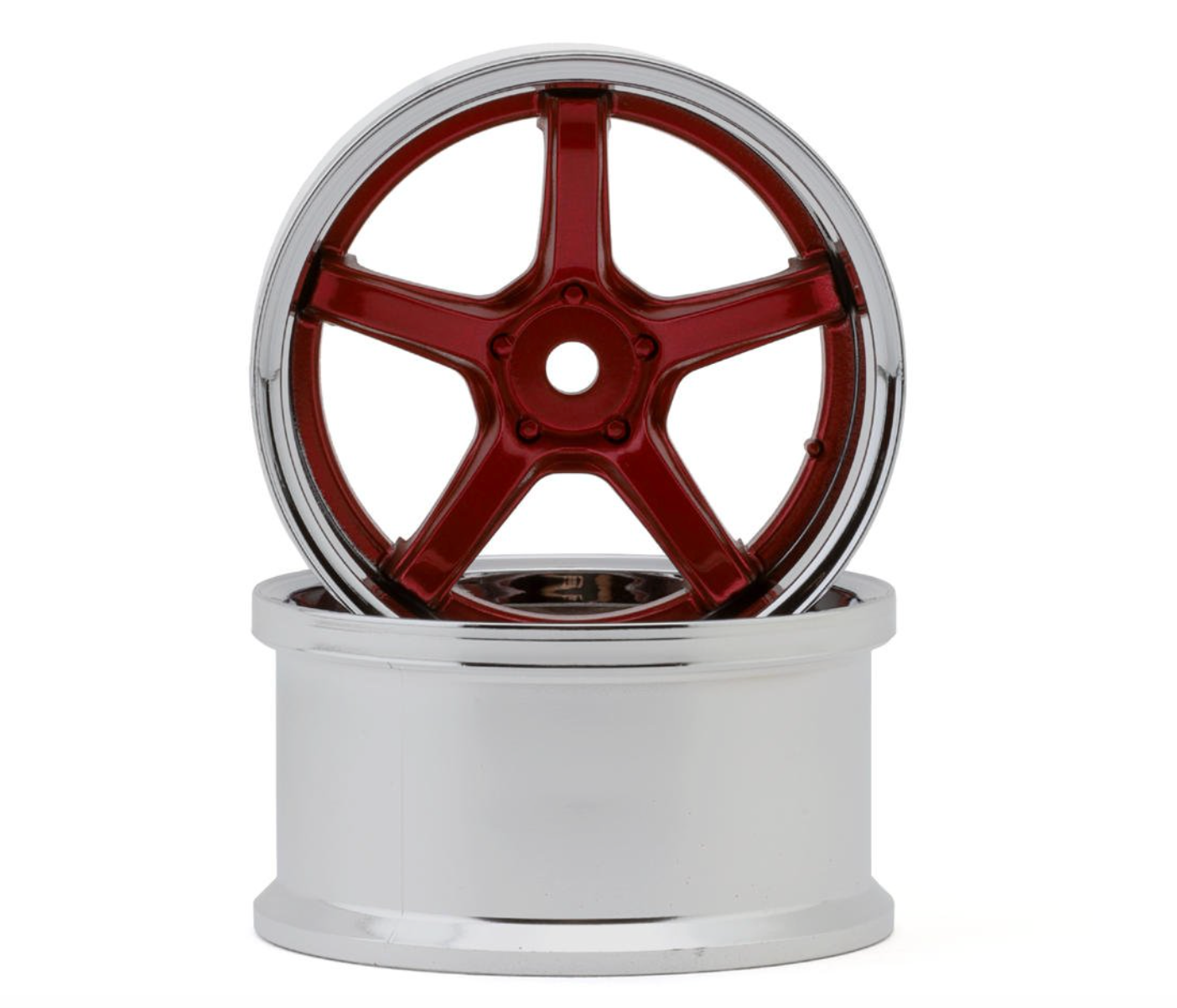 LAB Work Emotion T5R 1/10 2-Piece Concave Drift Wheels (Candy Red) (2) (6mm Offset) w/12mm Hex