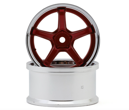 LAB Work Emotion T5R 1/10 2-Piece Concave Drift Wheels (Candy Red) (2) (8mm Offset) w/12mm Hex