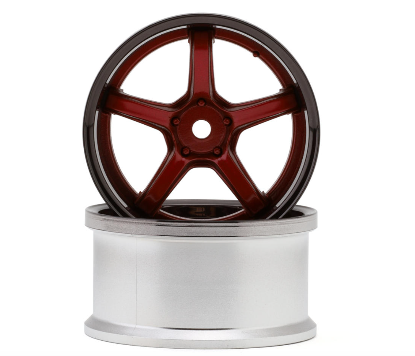 LAB Work Emotion T5R 1/10 2-Piece Concave Drift Wheels (Candy Red/Black) (2) (6mm Offset) w/12mm Hex