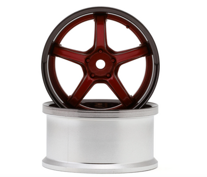 LAB Work Emotion T5R 1/10 2-Piece Concave Drift Wheels (Candy Red/Black) (2) (6mm Offset) w/12mm Hex