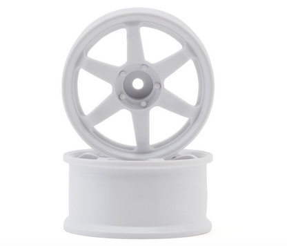 LAB TE37 Sports 1/10 High Traction Drift Wheels (White) (2) (6mm Offset) w/12mm Hex