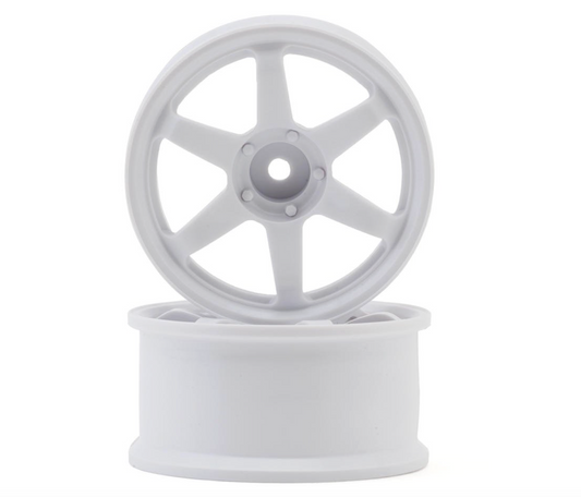 LAB TE37 Sports 1/10 High Traction Drift Wheels (White) (2) (6mm Offset) w/12mm Hex