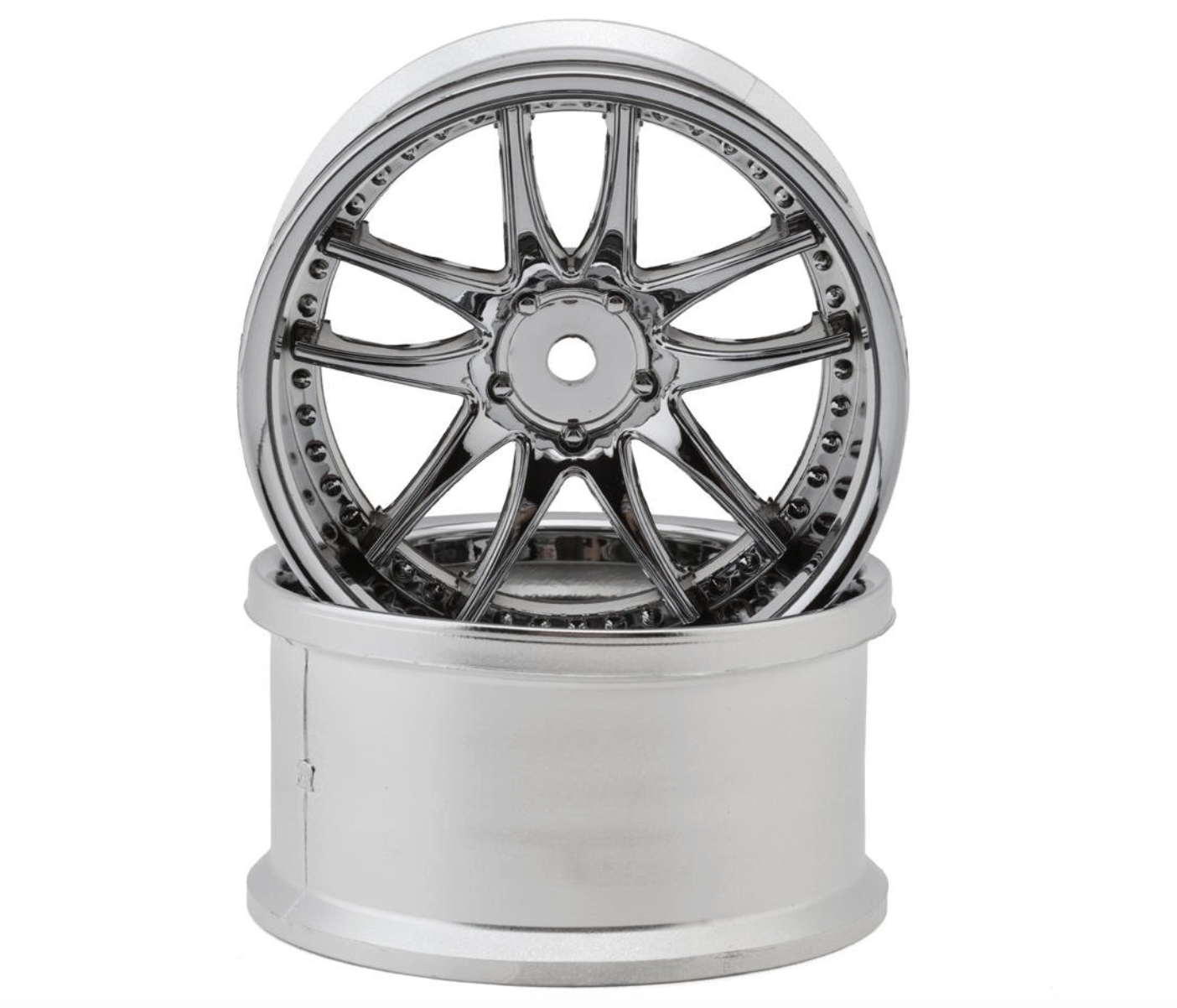 LAB Work Emotion CR3P 1/10 Super High Traction Drift Wheels (8mm Offset) (Chrome) (2) w/12mm Hex